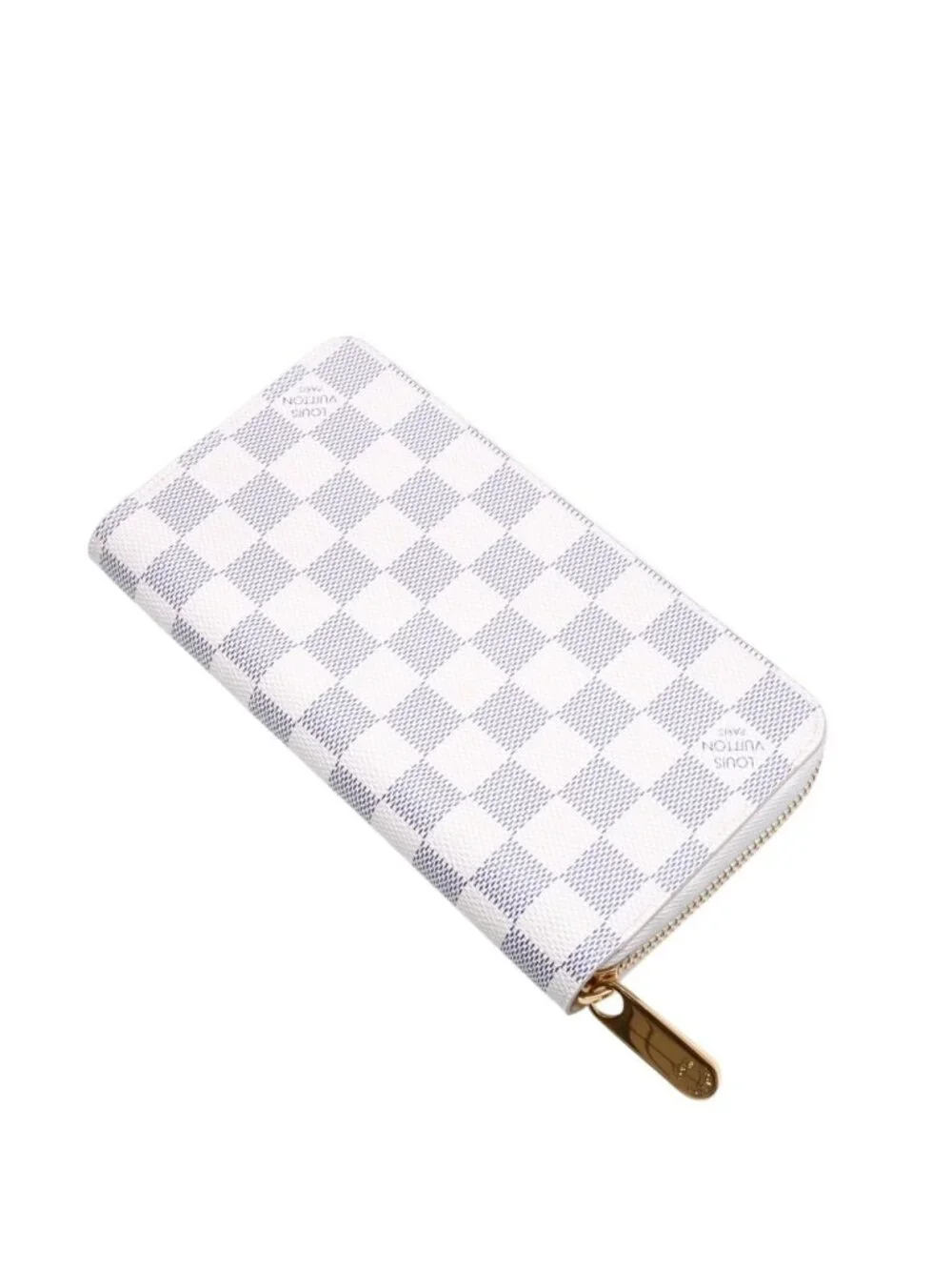 Louis Vuitton Damier Azur Zippy Wallet Ivory Black Round